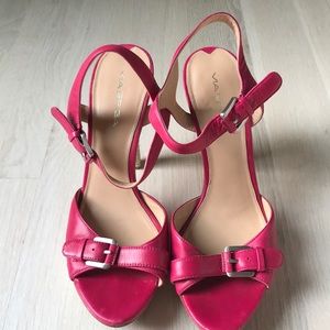 Via Spiga Pink Platform Pumps Strappy Sandals 9.5